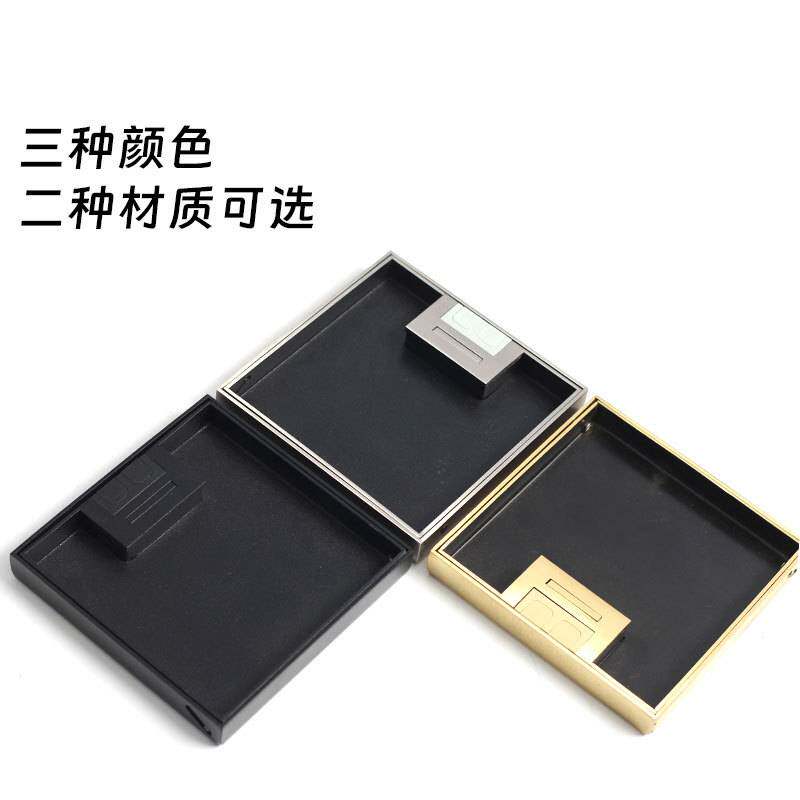 纯平隐形嵌入式130系列A款大理石地插隐藏式侧插隐藏不锈钢底盒
