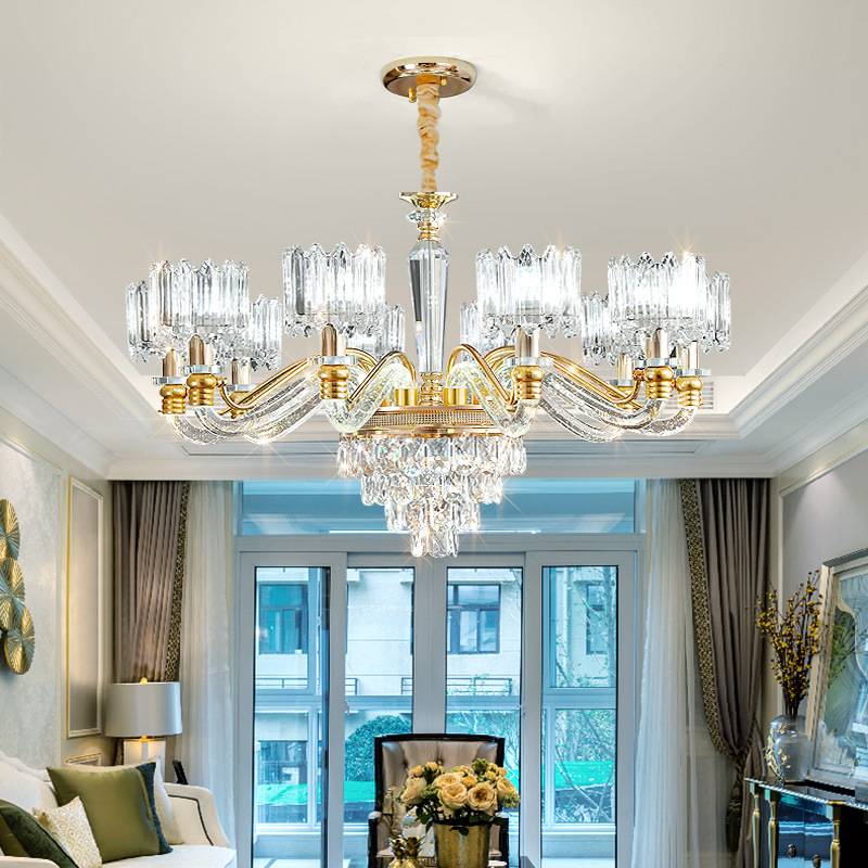 欧式吊灯客厅灯轻奢发光气泡水晶管豪华大气卧室餐厅灯具别墅主灯