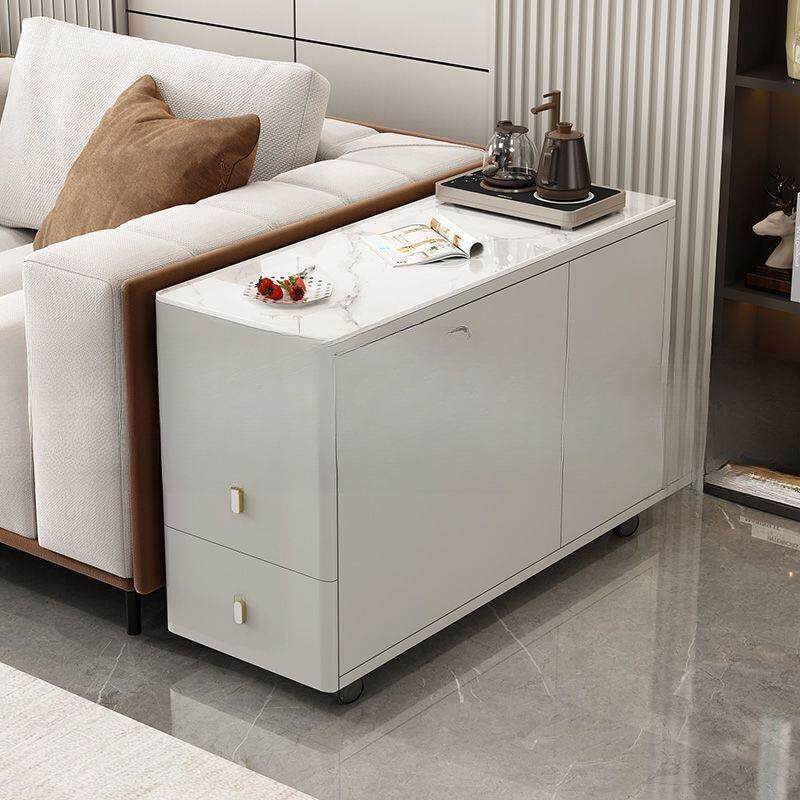 客厅红可移动角几意式沙XRX发小边柜网岩板边几侧柜边柜家用移动