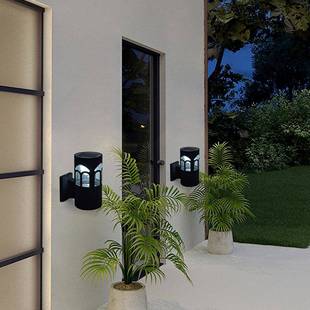 LED双口色遥控智能光控太阳XT S6501能壁灯户外防水院加厚铝材庭