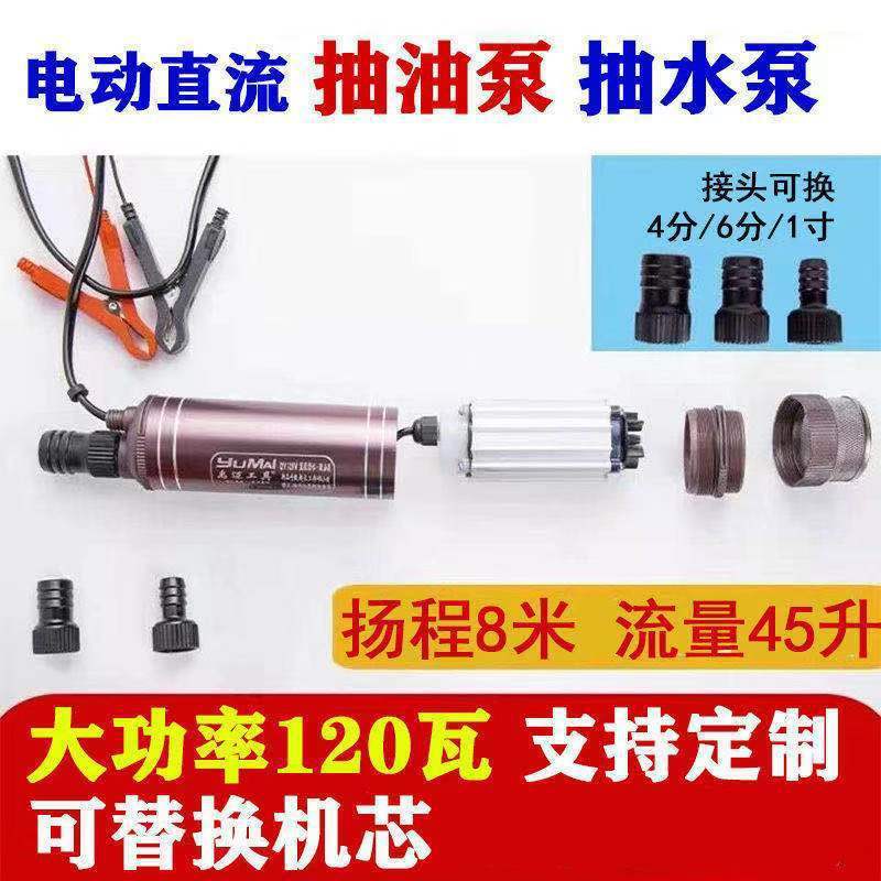 大功率抽油泵抽水泵洗车泵浇地泵12V24V220V潜水泵抽油机浇菜泵