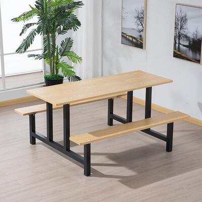 不锈厅钢桌员工餐连体桌椅饭堂TIQ学快餐餐桌椅校学生食堂餐桌椅