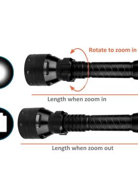 夜T50伸变HGD018焦手电筒红绿白蓝光多缩功能强光户外徒步骑夜钓