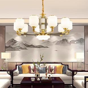 全灯铜新中灯式 客厅吊大气简创意书房约XHB6605餐厅样板房圆形卧