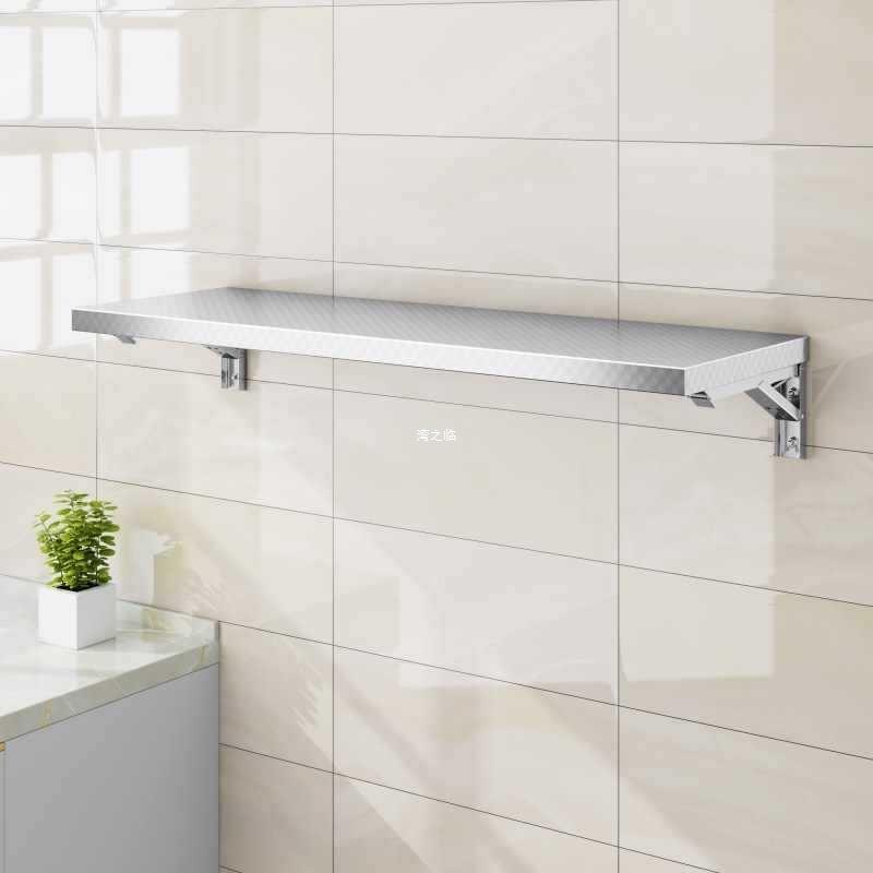 不锈钢折叠桌桌家打孔厨房简易折餐桌一字隔架墙上用置物架WSDLZS