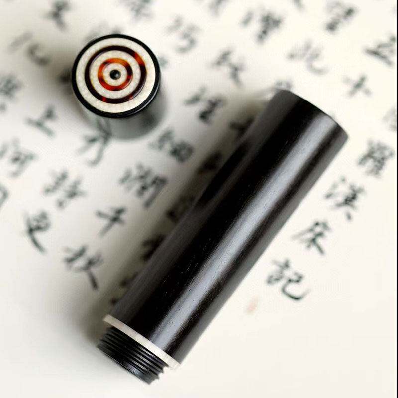 紫光檀嵌鹿角牙签筒家用个性创意便携随身牙签筒牙签罐牙签收纳盒