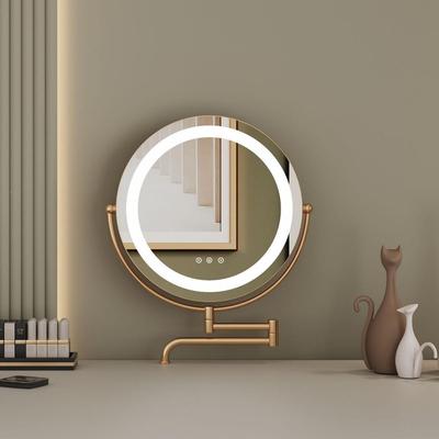 202新款伸缩折化叠旋转摇臂化妆镜高颜值多功71533能l5梳妆台ed妆