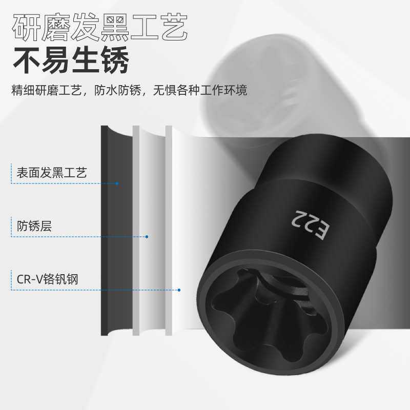 24件e型套筒旋具头套装e10e12e14内梅花型内六花套筒t20批头套装