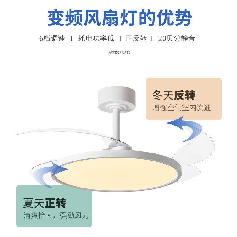 现代简97约全光谱护眼超隐形风扇灯薄餐厅卧扇室白色吊灯扇静音电,家装灯饰光源,风扇灯,淘宝优惠券,粉丝福利购,淘宝优惠卷
