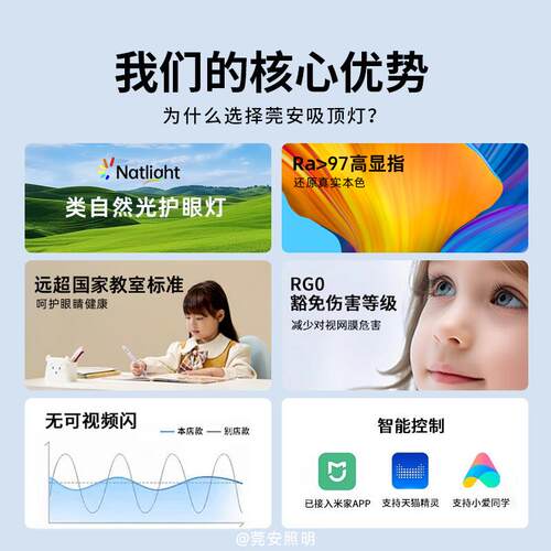 形隐风扇灯全光谱护餐风扇灯眼餐厅极216简厅风吊扇灯静音电扇吊