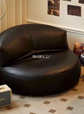 半月可懒人沙发单人懒人椅小户出租小屋沙型发躺可睡阳台QPM豆袋