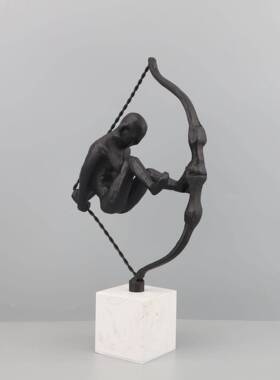 新板中式意抽象黑色人物塑摆0540件书房茶几样房客厅家创居雕装饰