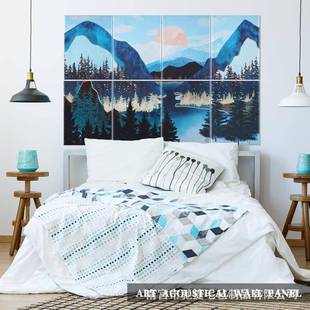 工厂172跨境聚酯纤维隔音密挂板UV打印走廊图画室墙壁画高度吸音