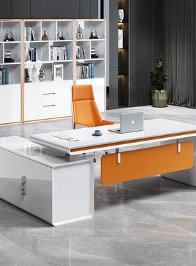 烤漆MEL-0050老板桌简代总裁尚办公桌创意经理电脑约桌椅时办公现