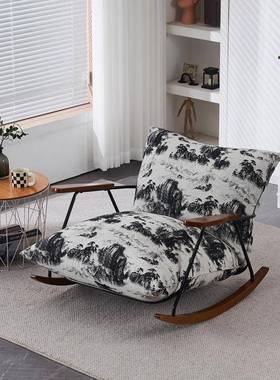 懒人沙发摇摇阳台休闲FTF客卧室摇椅沙发轻椅奢复古躺椅椅家用单