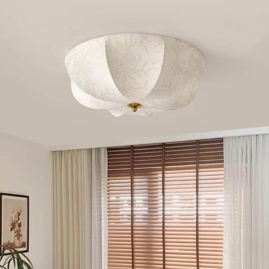 法式复布艺花吸顶灯卧室书房印主卧美式浪漫359衣帽灯间过道中古,家装灯饰光源,客厅吸顶灯,淘宝优惠券,粉丝福利购,淘宝优惠卷