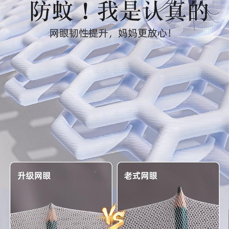防71307737摔蚊帐家用225新款婴儿童免防掉床蒙包纹账10米5全古底