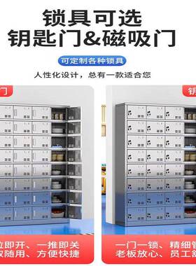 不锈钢碗餐柜柜校餐盘XUO职工食堂具柜员工带门多格带学锁储物柜