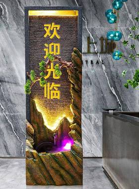 树脂水幕墙HJB流水喷泉鱼艺池风轮景观欧式办公水室客内厅阳台工