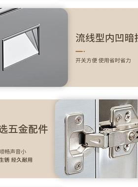 304不锈钢特橱柜厚31797柜家用房橱柜租房用水槽柜厨灶台柜橱一体