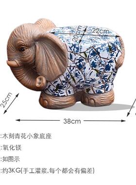 卡通庭院动摆物装饰象件青大墩花子庭院花园花盆底座阳台2.2小象