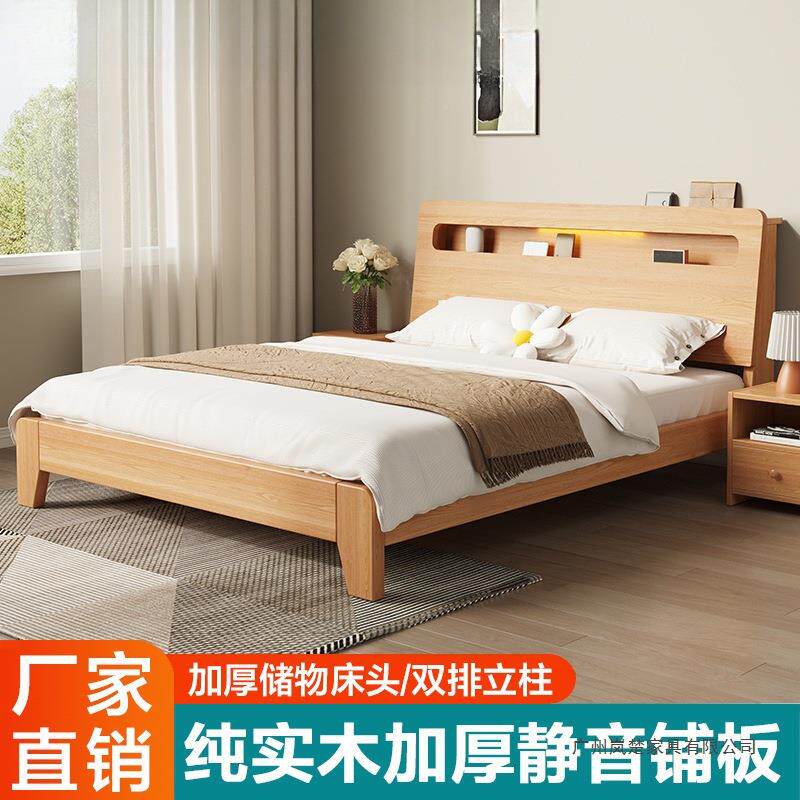 实木床简约现代双人床架租1TAG.5米经型济工厂直销.12单人床出房