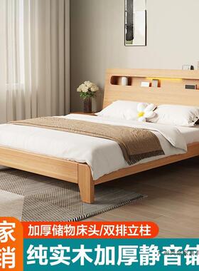 实木床简约现代双人床架租1TAG.5米经型济工厂直销.12单人床出房