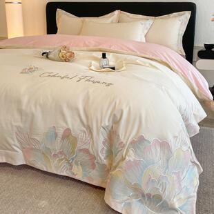 2025新款亲肤RVV舒适奢简约四-花枝语系套列轻1.5m床单款件四件套