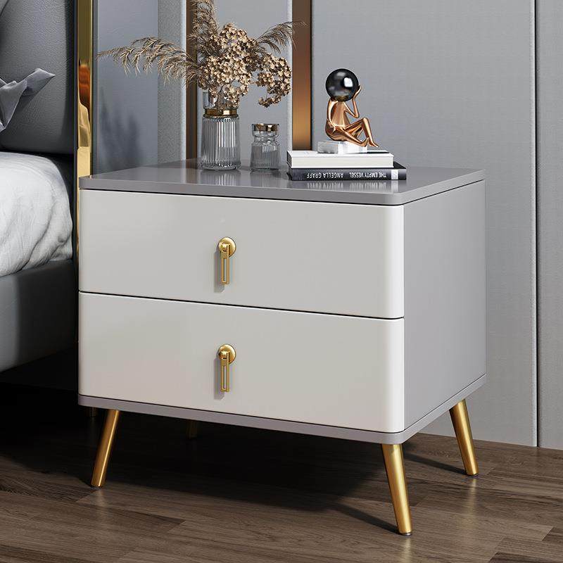 床头柜12款室2柜025新款现代简设约床头柜实木移卧动床头计静音