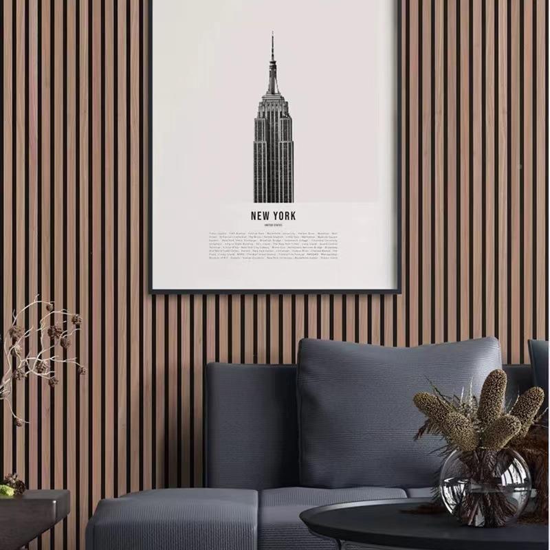 墙面F装饰音客厅木质吸音板MD吸音隔板墙格面栅凹凸木皮吸音303板
