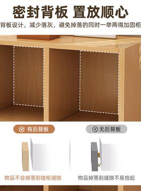 书架落地置物架简易家阅读架卧室墙收柜矮柜用多层收靠纳柜WHJ书
