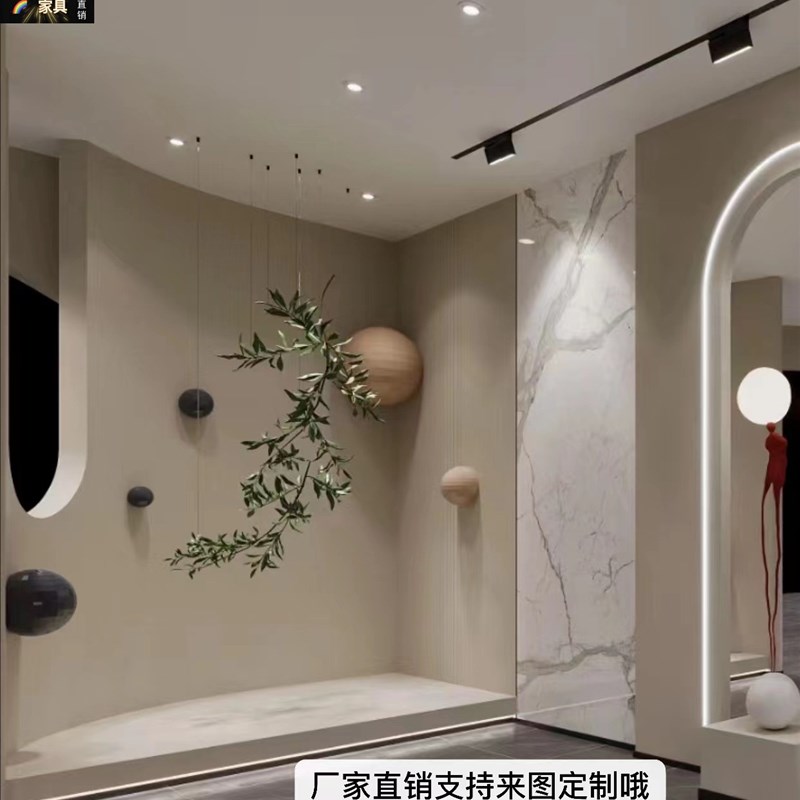 样板房金属壁饰吊饰铁艺竹子售楼处餐厅墙面装饰品玄关墙饰壁挂