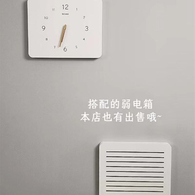现代简约电表箱装饰画带钟表挂钟电闸遮挡挂画配电箱时钟免打孔