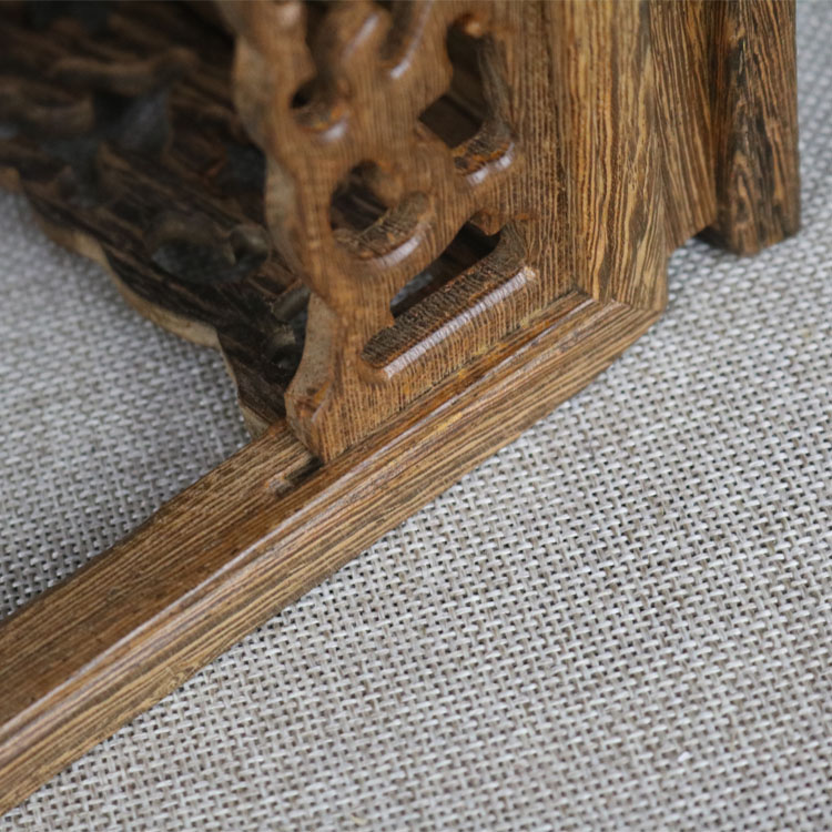 鸡翅木小花架实木质花瓶盆景底座办公桌面花架鱼缸花几明式置物架