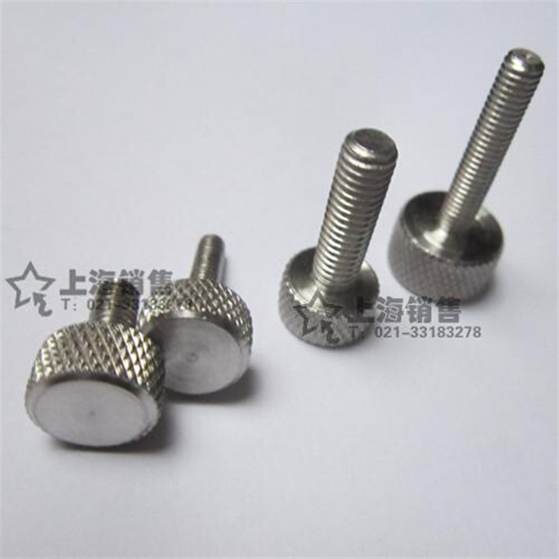 304不锈钢整体网纹滚花手拧螺丝 厚头手拧螺栓 M3*8 10 12 16 20
