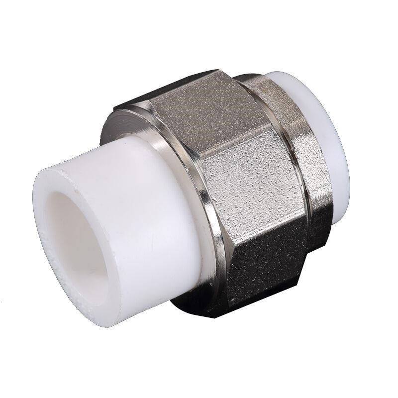 PPR双头热熔铜活接PPR活p接PPR接头PPR水管管件ppr活结63pWpr(2.0