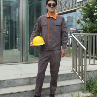 长袖帆布电焊工作服套装男士耐磨春秋厂服焊工汽修劳动劳保服工装