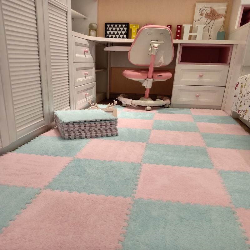 泡沫垫拼接地毯卧室绒面地垫拼图床边窗台女生阳台客厅床边毯全铺