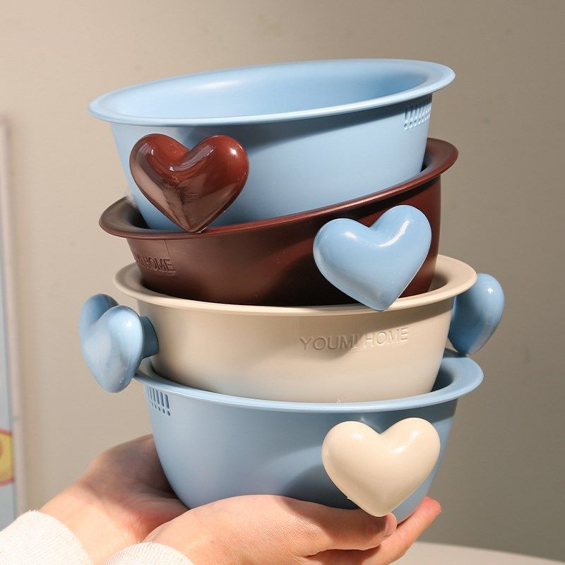 爱心水果盘沥水篮双层2025新款办公室客厅家用高颜值精致糖果盘,餐饮具,洗菜盆/沥水篮/漏水筛,淘宝优惠券,粉丝福利购,淘宝优惠卷