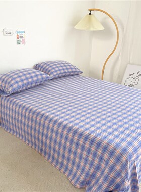 格外舒服!会呼吸双层纱全棉床单枕套被套单件健康水洗色织工艺