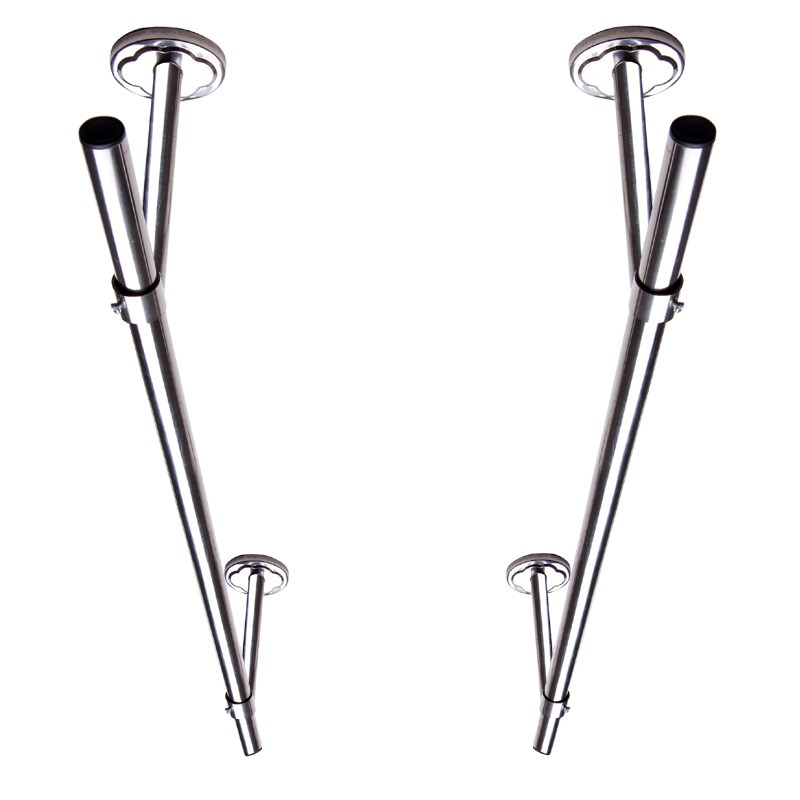 加厚304不锈钢固定式晾衣杆阳台顶装打孔固定晾衣架晒衣杆单杆