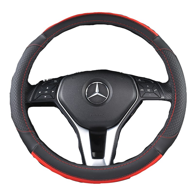 适用于江淮帅铃Q3Q6骏铃A8V6V5E3E6G6康铃H3H5J6货车皮革方向盘套