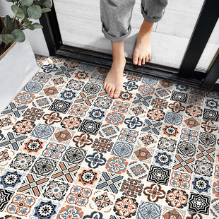厨房地板贴纸卫生间防水防滑浴室加厚自粘PVC宿舍瓷砖地面翻新贴