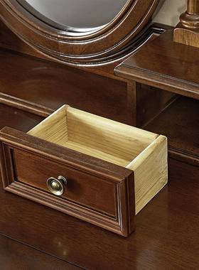 梳妆美乡村实木梳妆台式卧网红台梳WTP妆台迷室你简约小梳妆台化