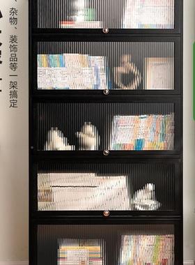 书柜现代书简约带防尘格子柜实木架窄柜落储地立柜置物GBC物柜门