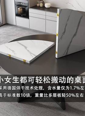 分可折叠圆桌面板木圆桌桌LCV家餐用子临时实单独圆台面大桌人