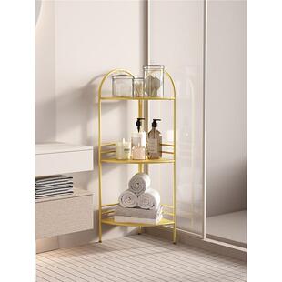 卫室生间浴洗间铁艺c114a 1手转角置物架洗澡间墙角落地多层三角