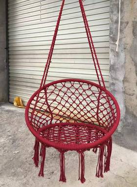 吊户外工棉MEC绳吊椅阳台摇篮椅内室民宿手流苏秋篮千亚马逊厂家