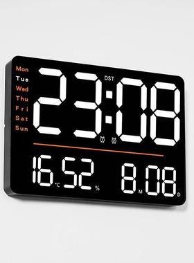 创跨意镜多功能挂钟简约LD客厅时XWW钟大尺寸时温度E湿钟度计钟66