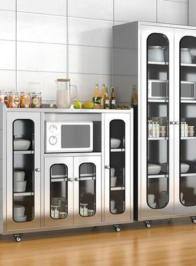 304不锈钢餐边柜置厨房橱柜碗柜用带抽物柜家农村储物UPN屉柜网门